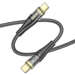 HOCO U121 Gold standard Transparent Discovery Edition 60W Type-C to Type-C Hızlı Şarj Data Kablosu (Siyah)