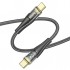 HOCO U121 Gold standard Transparent Discovery Edition 60W Type-C to Type-C Hızlı Şarj Data Kablosu (Siyah)