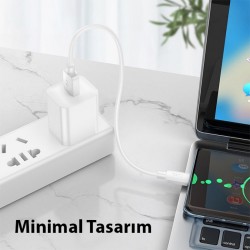 HOCO X96 Hyper 100W USB to Type-C Hızlı Şarj Ve Data Kablosu 25 Cm (Beyaz)