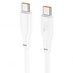 HOCO X93 Force 60W Type-C to Type-C Ultra Hızlı Şarj ve Data Kablosu 2 Metre (Beyaz)