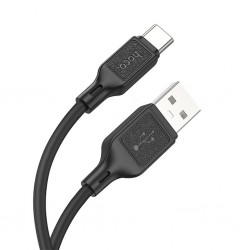 HOCO X90 USB to Type-C 3A Silikon Hızlı Şarj ve Data Kablosu (Siyah)