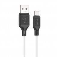 HOCO X90 USB to Type-C 3A Silikon Hızlı Şarj ve Data Kablosu (Beyaz)