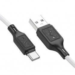HOCO X90 USB to Type-C 3A Silikon Hızlı Şarj ve Data Kablosu (Beyaz)