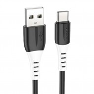 HOCO X82 Type-C to USB 3A Hızlı Silikon ve Şarj ve Data Kablosu (Siyah)