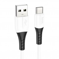 HOCO X82 Type-C to USB 3A Hızlı Silikon ve Şarj ve Data Kablosu (Beyaz)