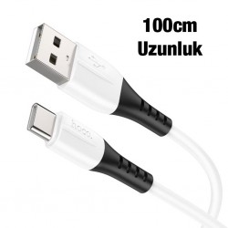 HOCO X82 Type-C to USB 3A Hızlı Silikon ve Şarj ve Data Kablosu (Beyaz)