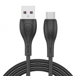 KUULAA Liquid Silicone USB Type C QC3.0 Hızlı Şarj Kablosu 1 Metre (Siyah)