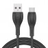 KUULAA Liquid Silicone USB Type C QC3.0 Hızlı Şarj Kablosu 1 Metre (Siyah)