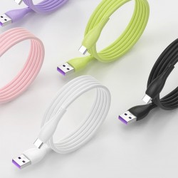 KUULAA Liquid Silicone USB Type C QC3.0 Hızlı Şarj Kablosu 1 Metre (Beyaz)