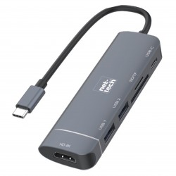 Nettech NT-0T04 USB + Hdmi + SD Kart To Type-C Dönüştürücü (Siyah)
