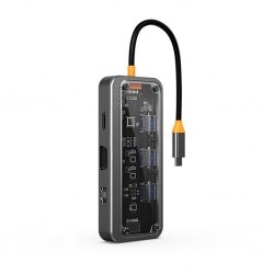 10in1 Type-c To USB3.0 + USB2.0 *2 + Type-c PD + 3.5mm + HDMI + VGA + SD + TF + Ethernet Çoğaltıcı