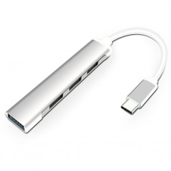S-803 4in1 Type-C to 4x USB3.0 HUB Çoğaltıcı Çevirici Dönüştürücü Adaptör (Gri)