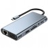 BYL-2110 11in1 Multifonksiyonlu Type-C Hub Adaptör Dönüştürücü (Füme)