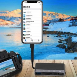 NK-1048HD 6in1 USB + Type-C + Lightning + SD-TF Kart Okuyucu Çevirici Adaptör (Siyah)