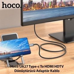 Hoco UA27 Type-c To HDMI HDTV Dönüştürücü Adaptör 4K 30Hz Kablo (Gri)