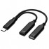 İphone 15 İçin Type-c Şarj + kulaklık 2İn1 Çevirici Adaptör 60W (Siyah)