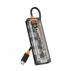5in1 Type-c To USB3.0 + USB2.0 *2 + Type-c PD 100W + HDMI Çoğaltıcı Transparan Hub