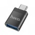 HOCO UA17 Erkek Type-C to Dişi USB Dönüştürücü Çevirici Adaptör (Siyah)
