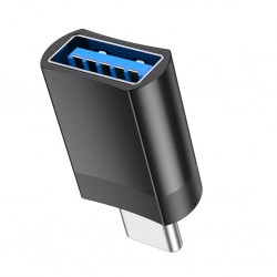 HOCO UA17 Erkek Type-C to Dişi USB Dönüştürücü Çevirici Adaptör (Siyah)