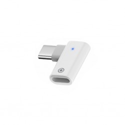 L Tipi Lightning to Type-C Dönüştürücü Apple Pencil Kalem Şarj Adaptörü (Beyaz)