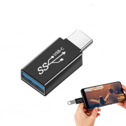 Dişi USB to Type-C OTG Çevirici Dönüştürücü Adaptör (Siyah)