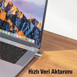 100W 20Gbps Düz Model Type-C Uzatma Adaptörü Type-C Çevirici (Siyah)