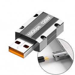 Macbook iPad 120W 10Gbps Type-C to USB OTG Adaptör Çevirici (Gümüş)