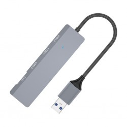 ADS-309A 4in1 USB to USB + Type-C Hub Adaptör Çevirici Dönüştürücü Çoğaltıcı (Füme)