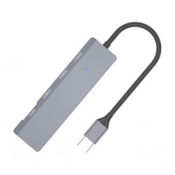 ADS-309C 4in1 Type-C to USB + Type-C Hub Adaptör Çevirici Dönüştürücü Çoğaltıcı  (Füme)