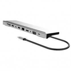 11 in 1 Masaüstü Standlı Çoğaltıcı Adaptör Çevirici Hub (Gümüş)