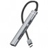 4in1 Type-C+3.5mm+USB Girişli Çoğaltıcı Adaptör Çevirici Hub (Gri)