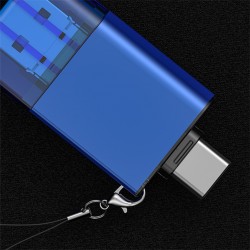 USB 3.0+Type-c+Lightning Sd Kart Okuyucu - Hızlı Card Reader (Mavi)