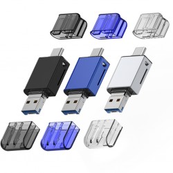 USB 3.0+Type-c+Lightning Sd Kart Okuyucu - Hızlı Card Reader (Gümüş)