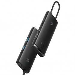 Baseus Lite Series 6 Portlu 100W Type-C + PD HUB Adaptör Çoklayıcı (Siyah)