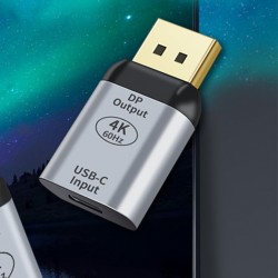 USB-C to DP 4K Dönüştürücü Adaptör 60Hz (Gümüş)