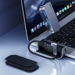 BASEUS Bending Angle No.7 Çok fonksiyonlu 6 Port Type-C Hub (Gri)