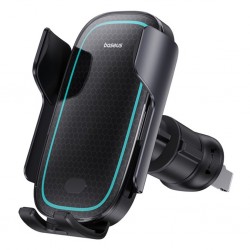 Baseus Milky Way Pro 15W Kablosuz Şarjlı Havalandırma Bölmesi Araç Telefon Tutucu (Siyah)