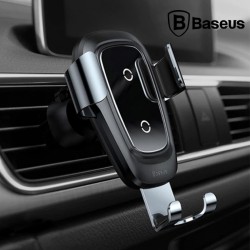Baseus Gravity Metal Wireless Kablosuz Araç Şarj Tutucu  (Siyah)