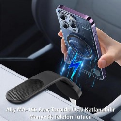 MA-160 Araç Torpido Üstü Katlanabilir Manyetik Telefon Tutucu (Siyah)