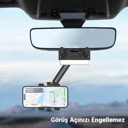 H23-8 Araç İçi Dikiz Aynası Telefon Tutucu (Siyah)