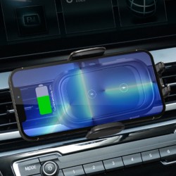 CW30 15W Hızlı Şarjlı Otomatik Araç İçi Havalandırma Telefon Tutucu (Siyah)