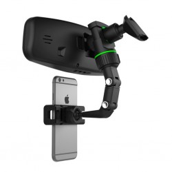 360 Dönebilen Multifonksiyonel Dikiz Aynası Araç Telefon Tutucu (Siyah-Yeşil)