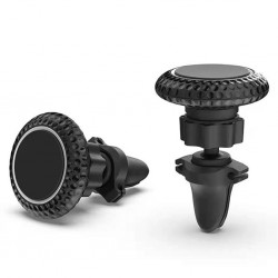 Magnetic Air Vent Kablo Klipsli Mıknatıslı Araç Tutucu (Siyah)