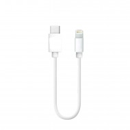 Nettech NT-29 Plastik 20 Cm Type-C To Lightning Şarj ve Data Kablosu (Beyaz)