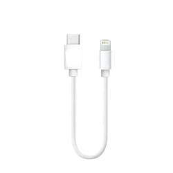Nettech NT-29 Plastik 20 Cm Type-C To Lightning Şarj ve Data Kablosu (Beyaz)