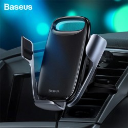 Baseus Aurora Electric QC 3.0 Wireless Kablosuz Şarj Araç Tutucu (Siyah)