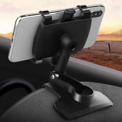 Universal 360 Dönerli Mouth Oto-Araç Torpido Uzeri Telefon Tutucu (Siyah)