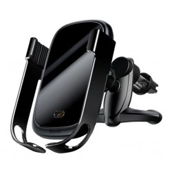 Baseus Rock-Solid Tam Otomatik 10W Wireless Kablosuz Araç Şarj Tutucu (Siyah)