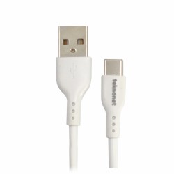 Teknonet TN-DC18 Plastik 100 Cm Type-C Şarj ve Data Kablosu (Beyaz)