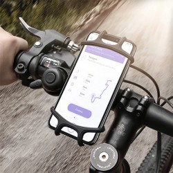 Floveme Universal Silikon Bisiklet Motosiklet Telefon Tutucu (Siyah)
